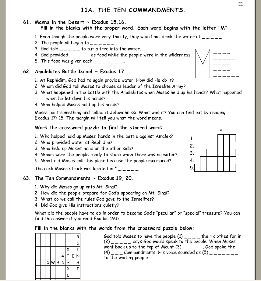 Bible Study Worksheets For Volume 1 Adam And Eve Noah And The Ark And 