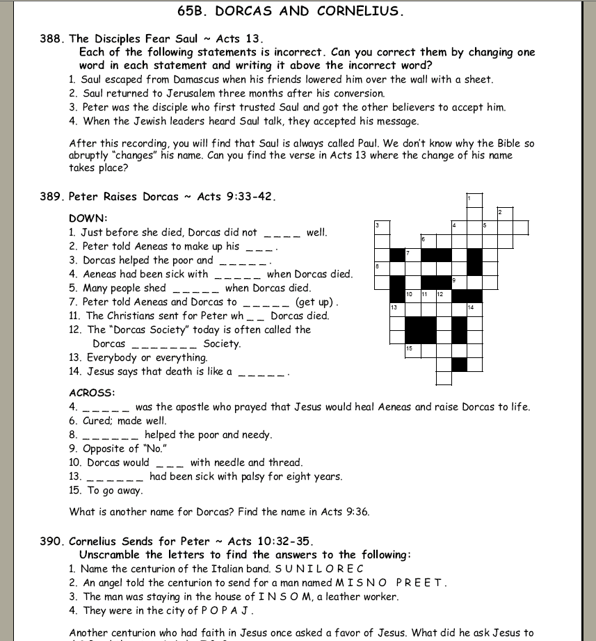 Biblical Homeschool Curriculum Worksheets For Paul And The Apostles